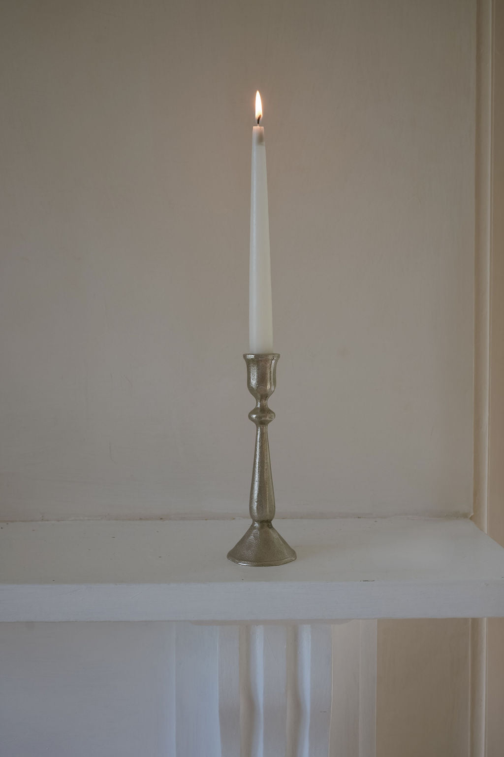 Antique Silver Hammered Silver Candlestick - 2 sizes  (in Cotton Bag)