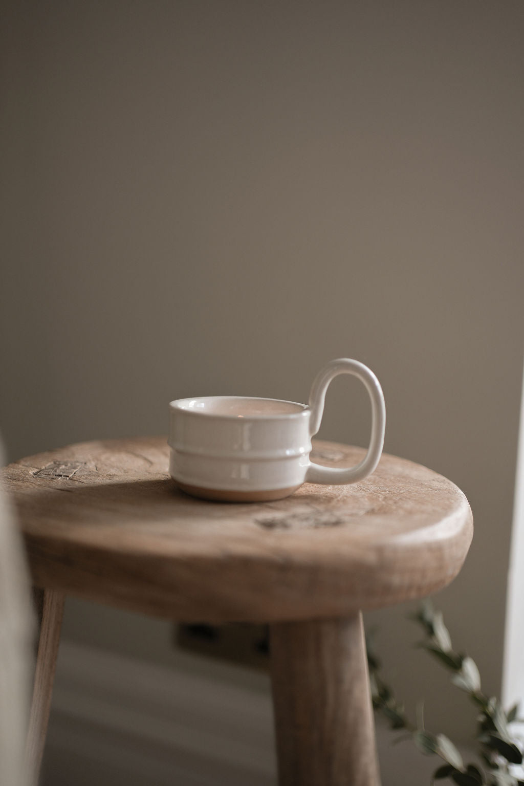 Stoneware Candle cup - Milk White