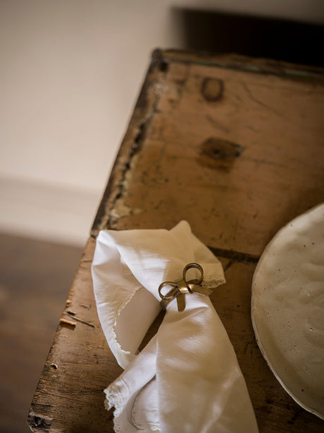 Antique Brass Bow Napkin Ring -  Single