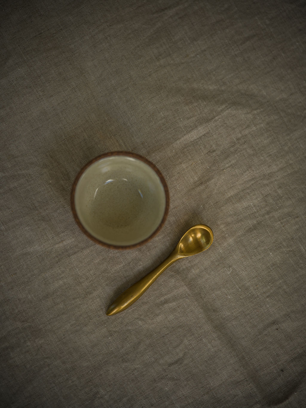 Antique Brass Curved Spoon