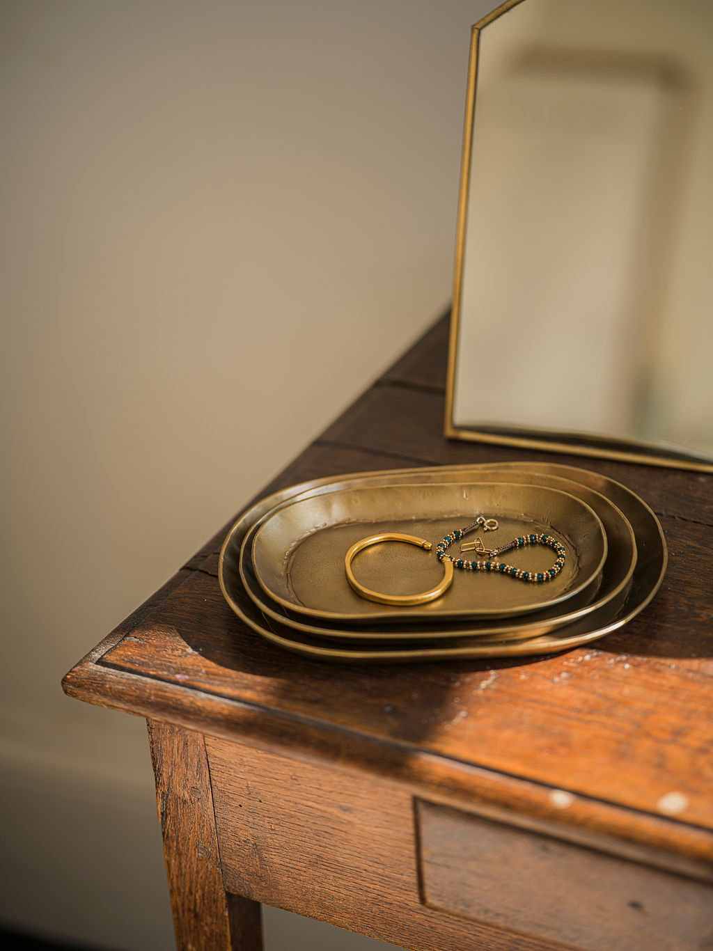 Antique Brass Trays - Set of 3