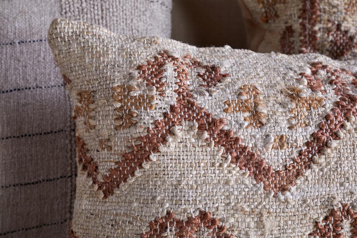 NKUKU -Nuvali Cotton & Jute Cushion Cover - Rust - 2 Sizes