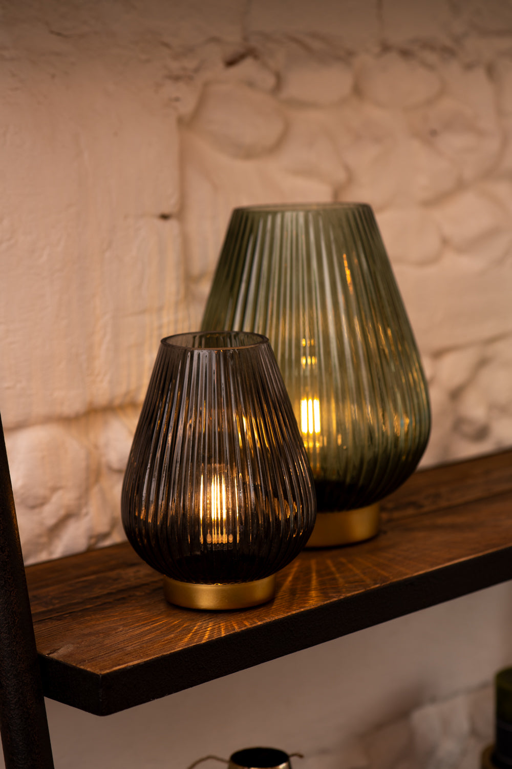 TAJERA grey and gold battery lamp 19.5 cm