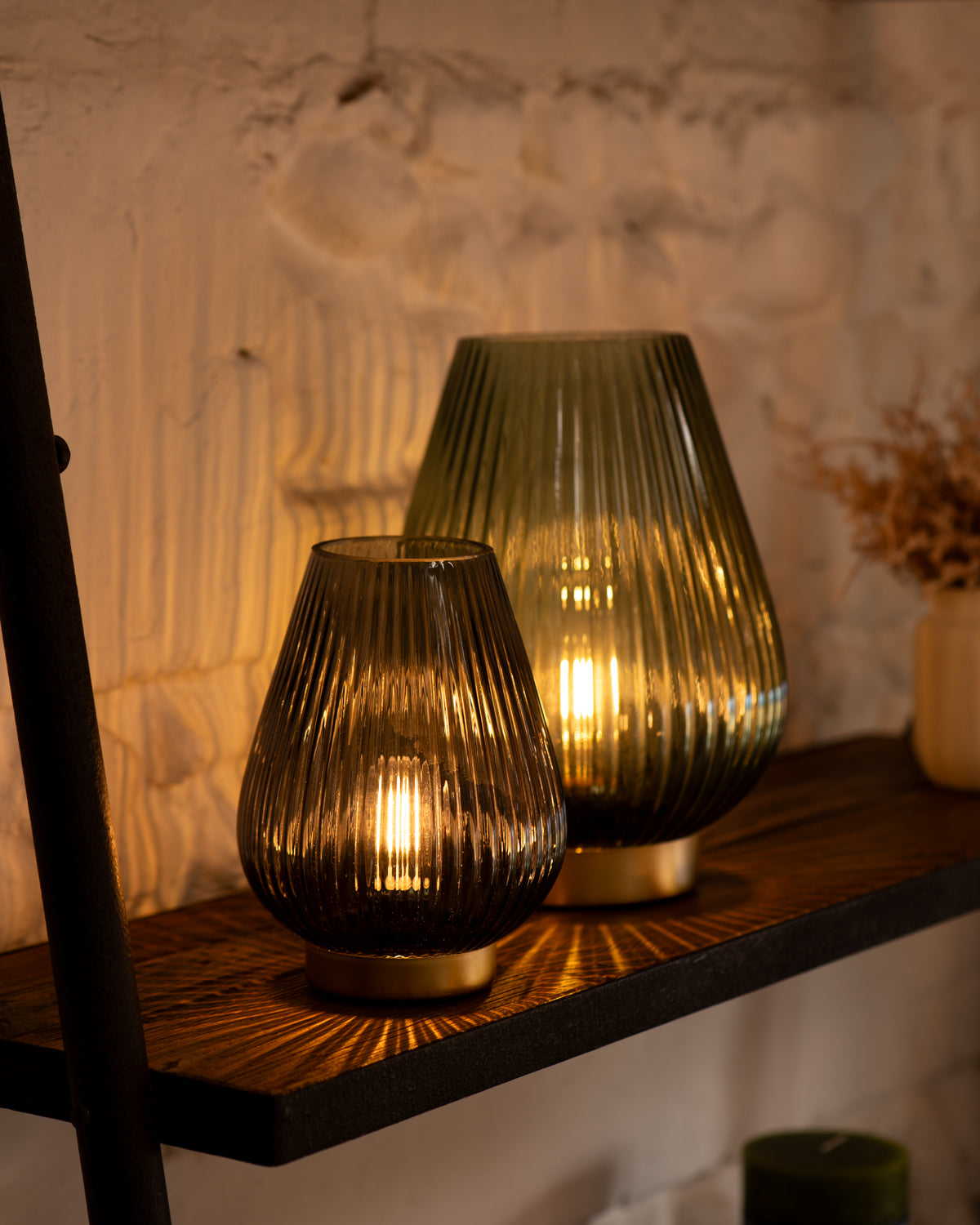 TAJERA grey and gold battery lamp 19.5 cm