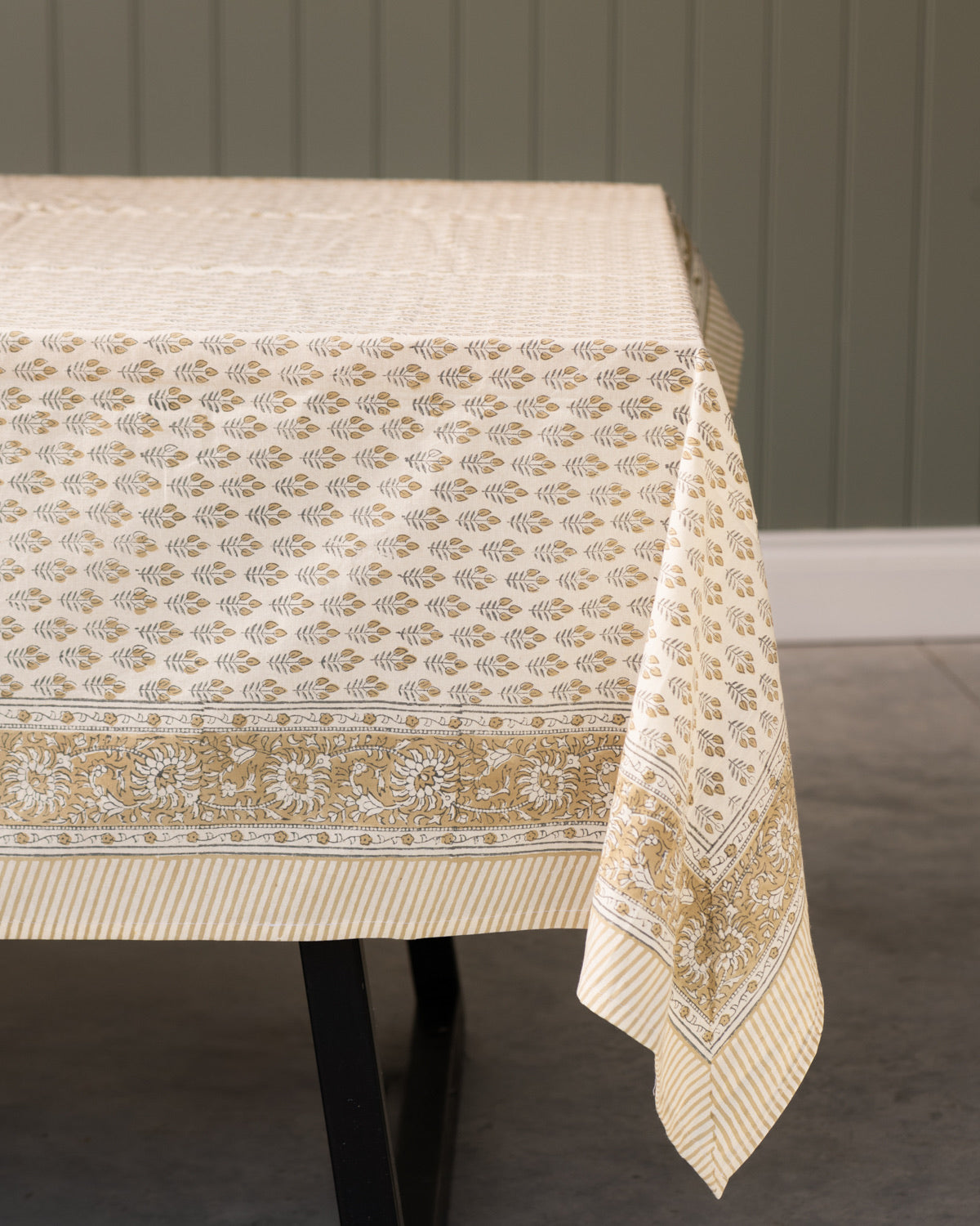 Amber Cotton Hand Block Printed Tablecloth