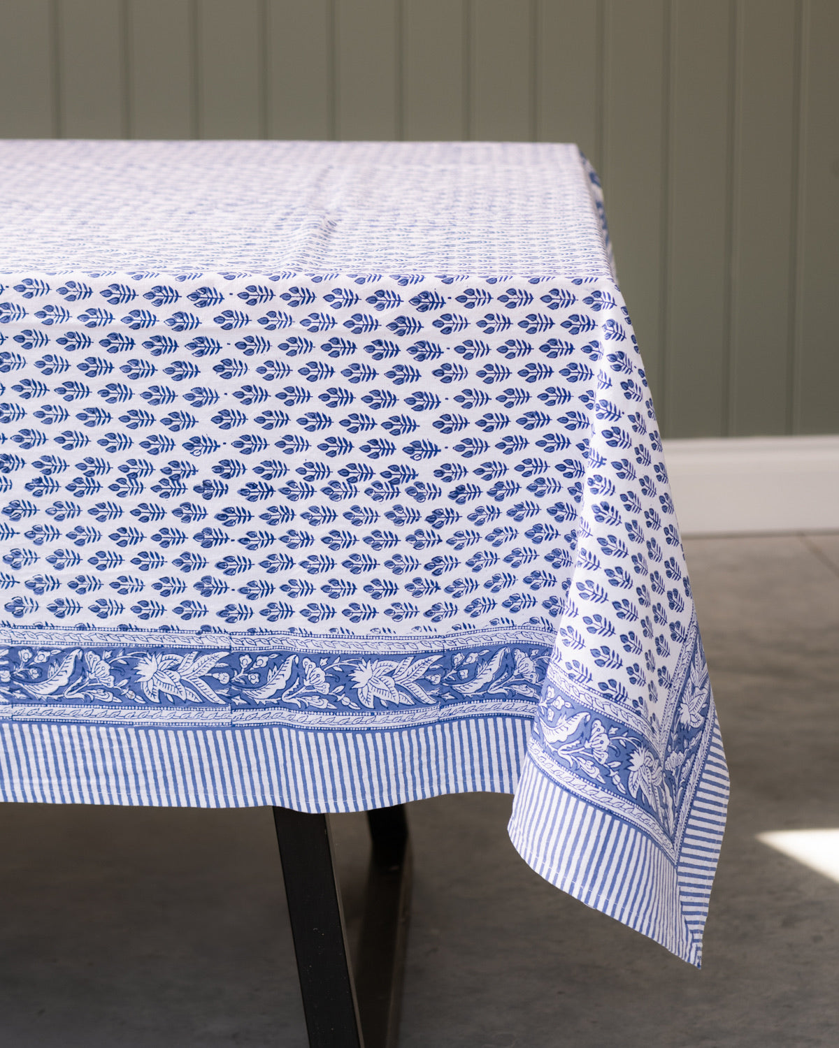 NEW - Samudra Cotton Hand Block Printed Tablecloth - 2 sizes available