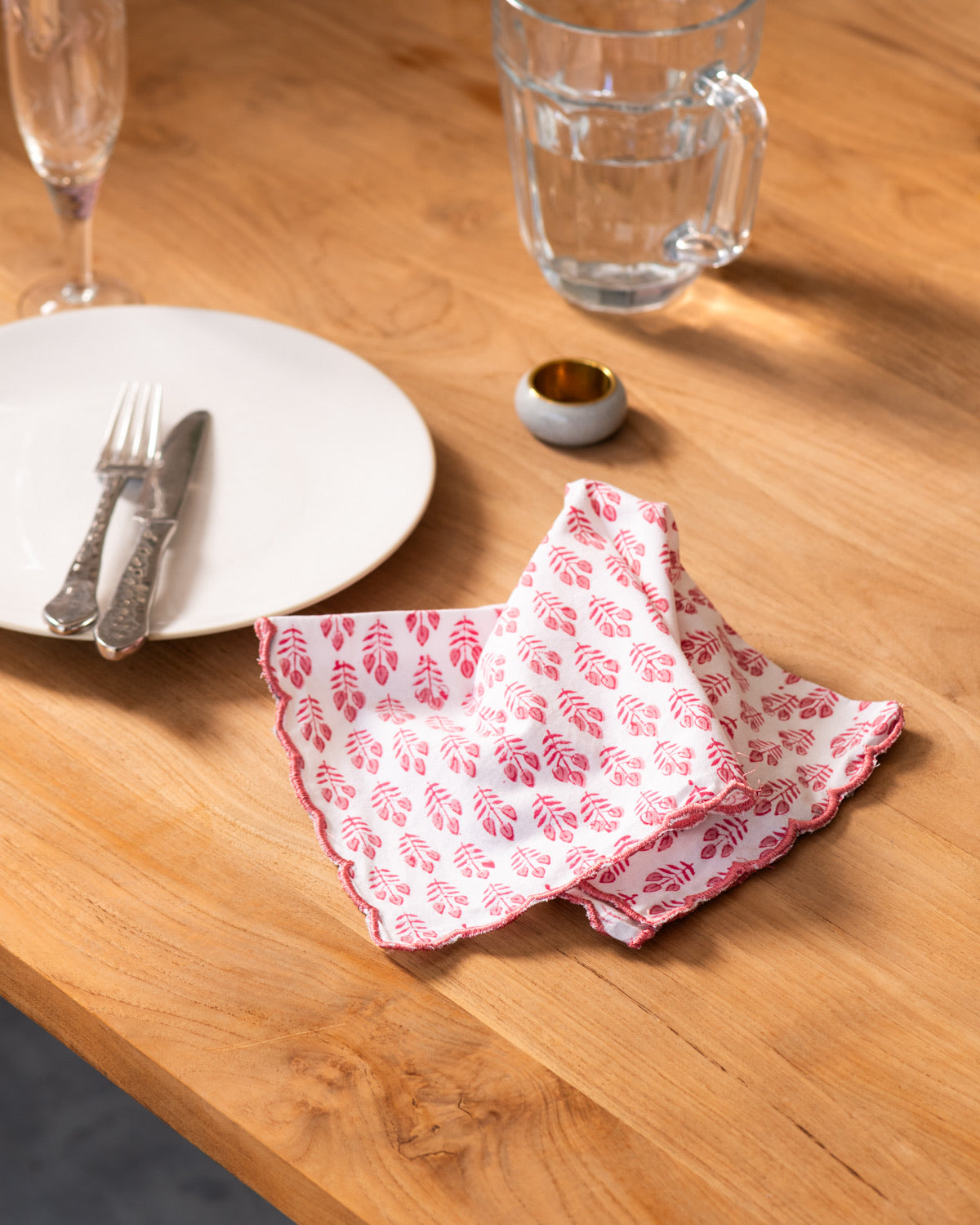 Pretty in Pink Hand Block Print Napkin S/4