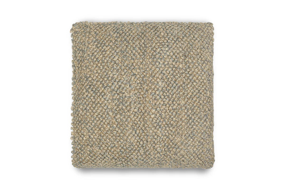 NKUKU - Paduna Jute & Cotton Cushion Cover - Soft Blue & Brown 50CM
