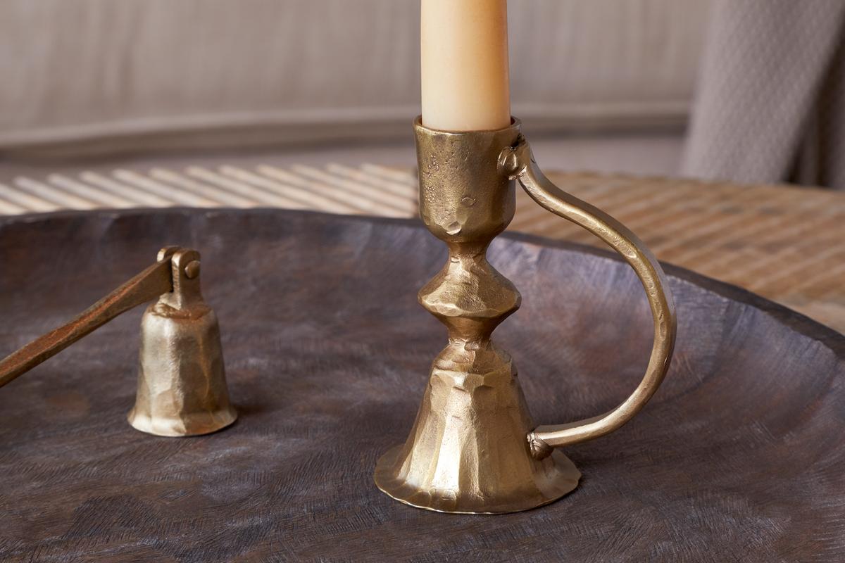 NKUKU - Prema Candle Holder - Antique Brass