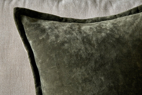 NKUKU - Pilani Velvet & Linen Cushion Cover - Moss 50cm
