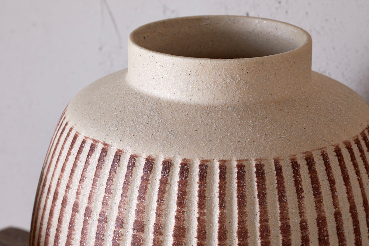 Nkuku Perola Reactive Glaze Decorative Vase - Natural & Rust - Large