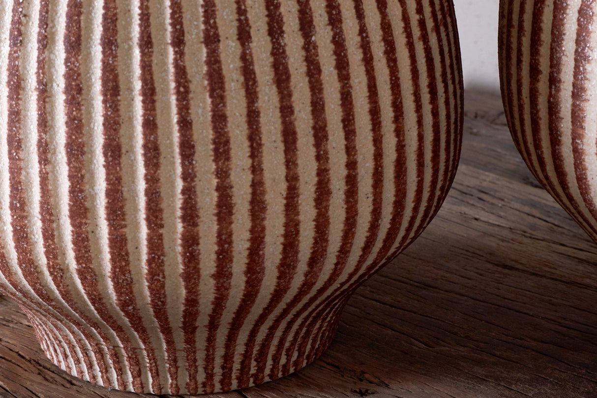 Nkuku Perola Reactive Glaze Decorative Vase - Natural & Rust - Large