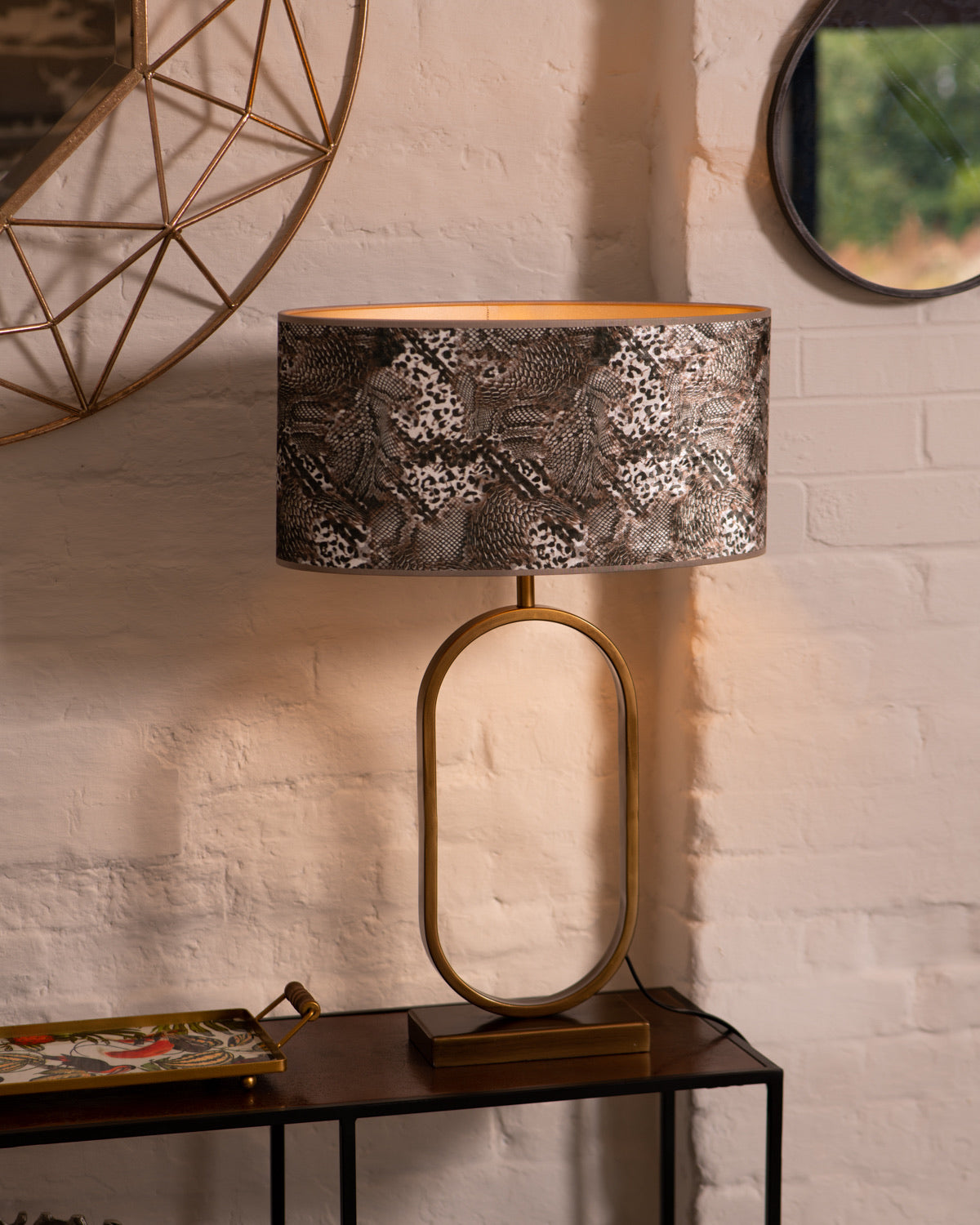 Keyon Brown Animal Velour Print Oval Shape