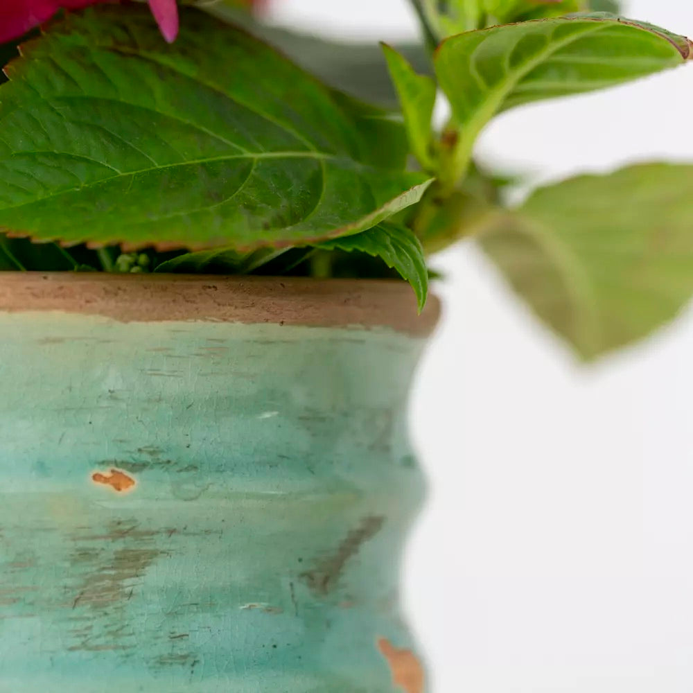 Samos Glazed Vase Turquoise