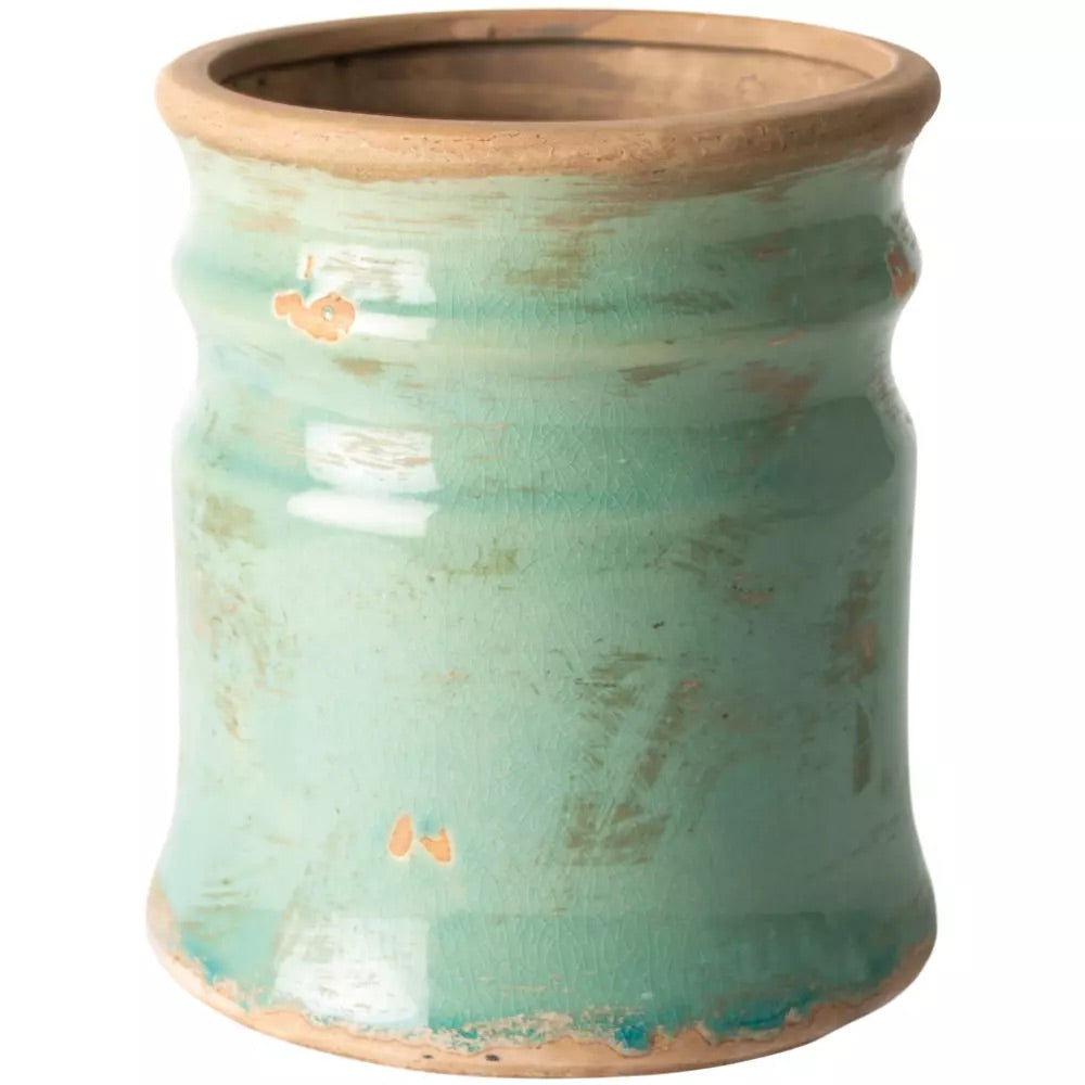 Samos Glazed Vase Turquoise