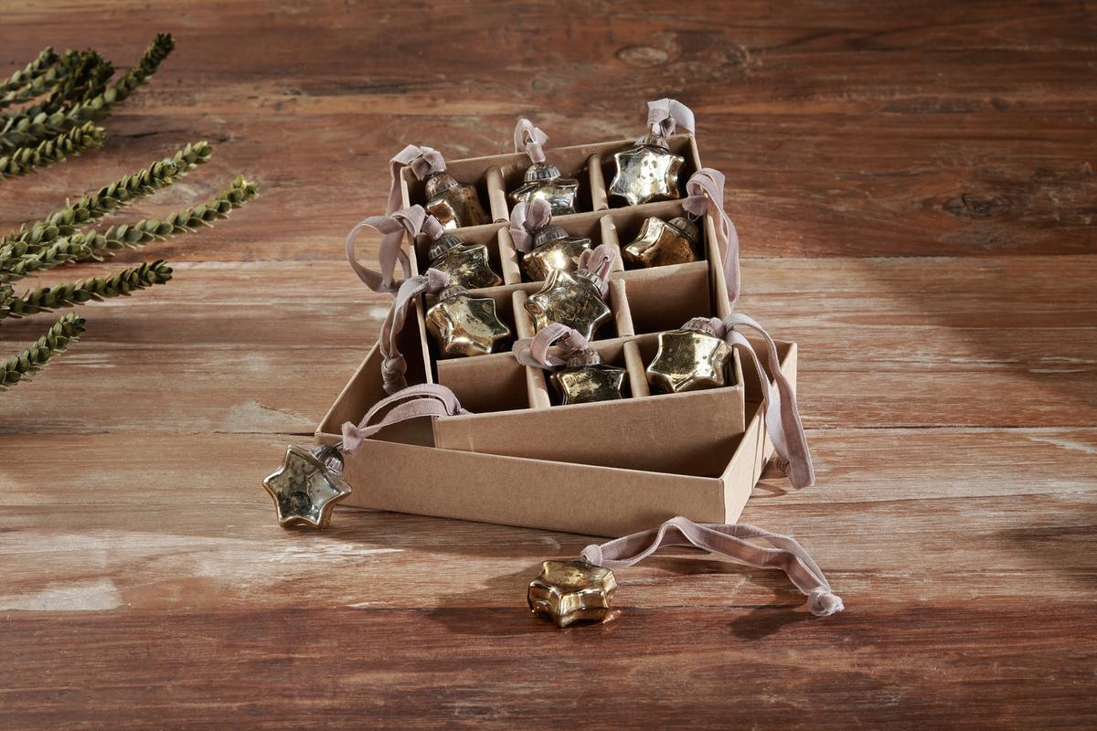 NKUKU - Sardi Star Baubles - Gold (Set of 12)
