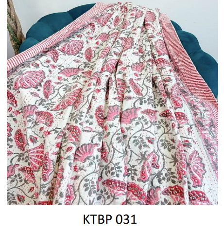 Kantha Throw - Pink/Grey