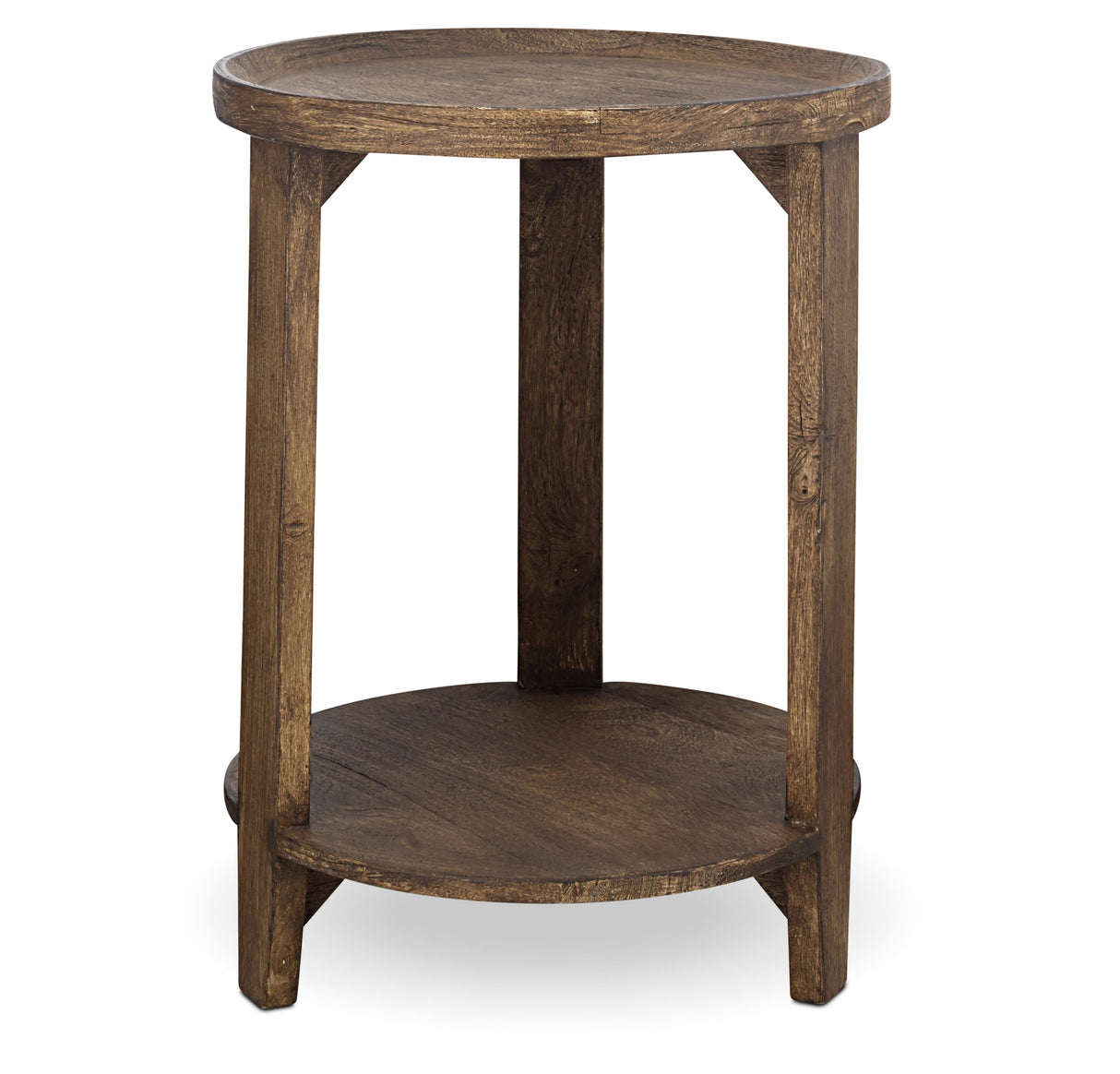NKUKU -Triveni Mango Wood Side Table - Walnut Stain