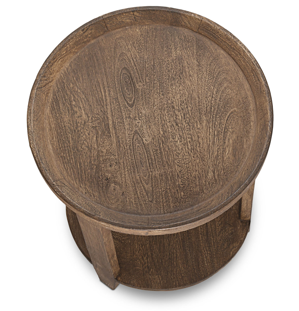NKUKU -Triveni Mango Wood Side Table - Walnut Stain