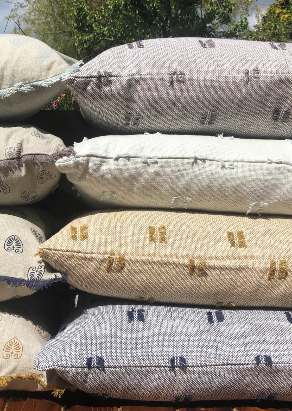 Tufted Breakfast Cushion - Elephant Grey