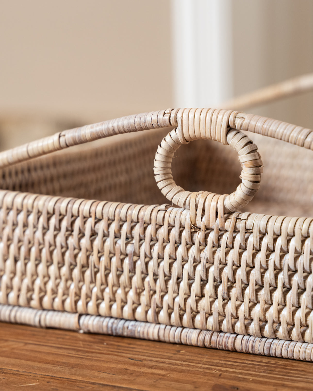 Rattan, Set of 2 salt and pepper trays