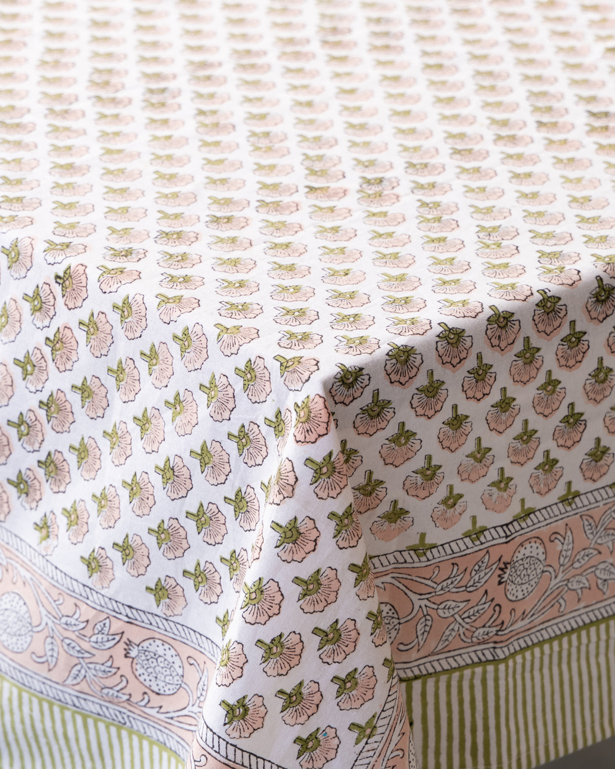 Anila Cotton Hand Block Printed Tablecloth - 3 sizes