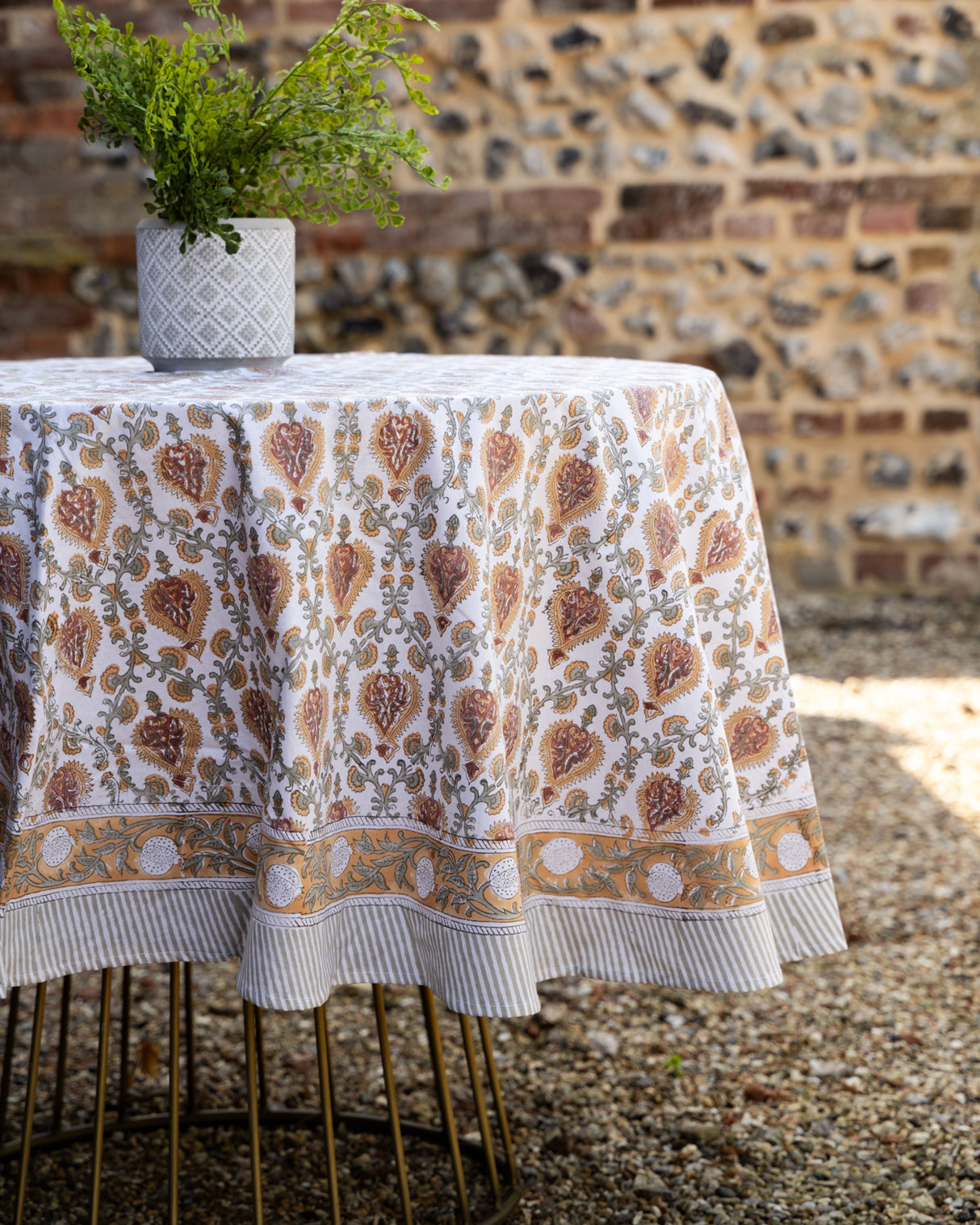 Madhari Cotton Hand Block Printed Tablecloth - 3 sizes