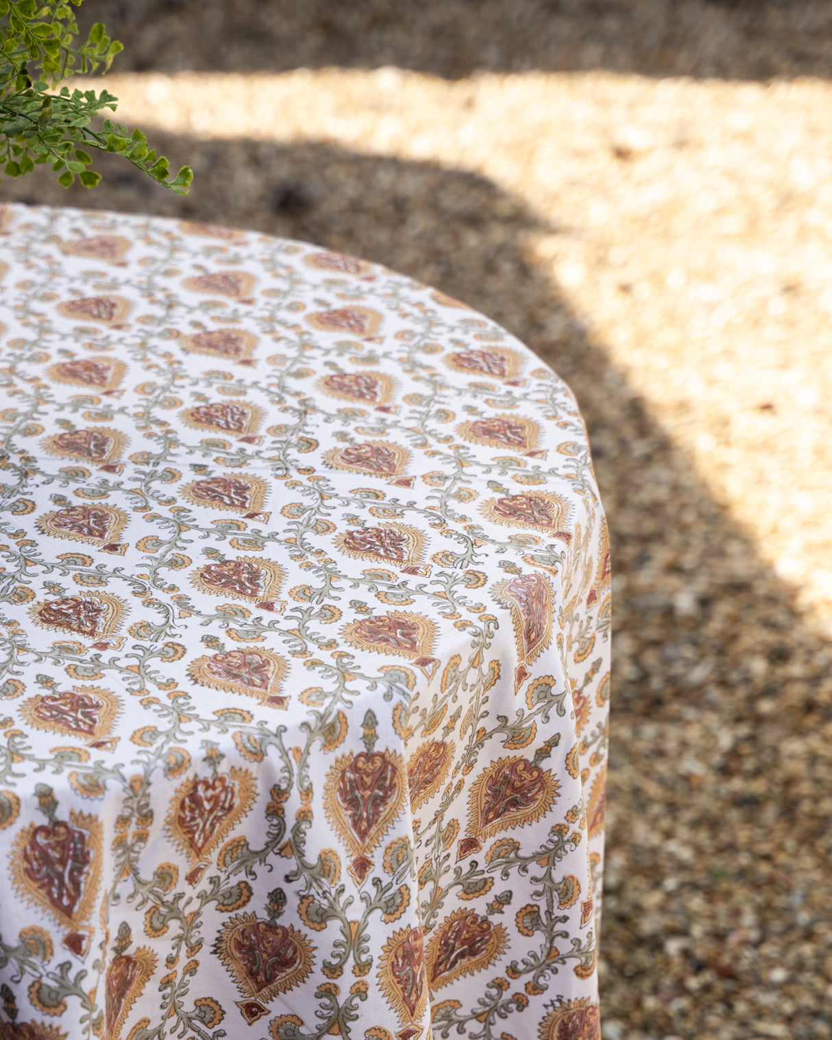 Madhari Cotton Hand Block Printed Tablecloth - 3 sizes