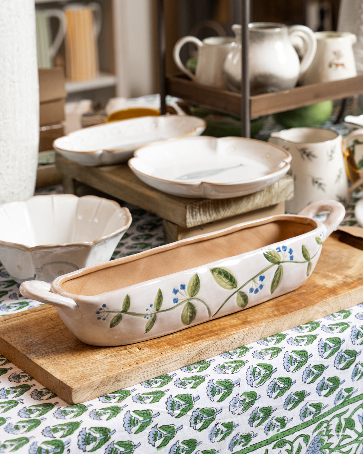 Stoneware Long Serving Dish - Meadow