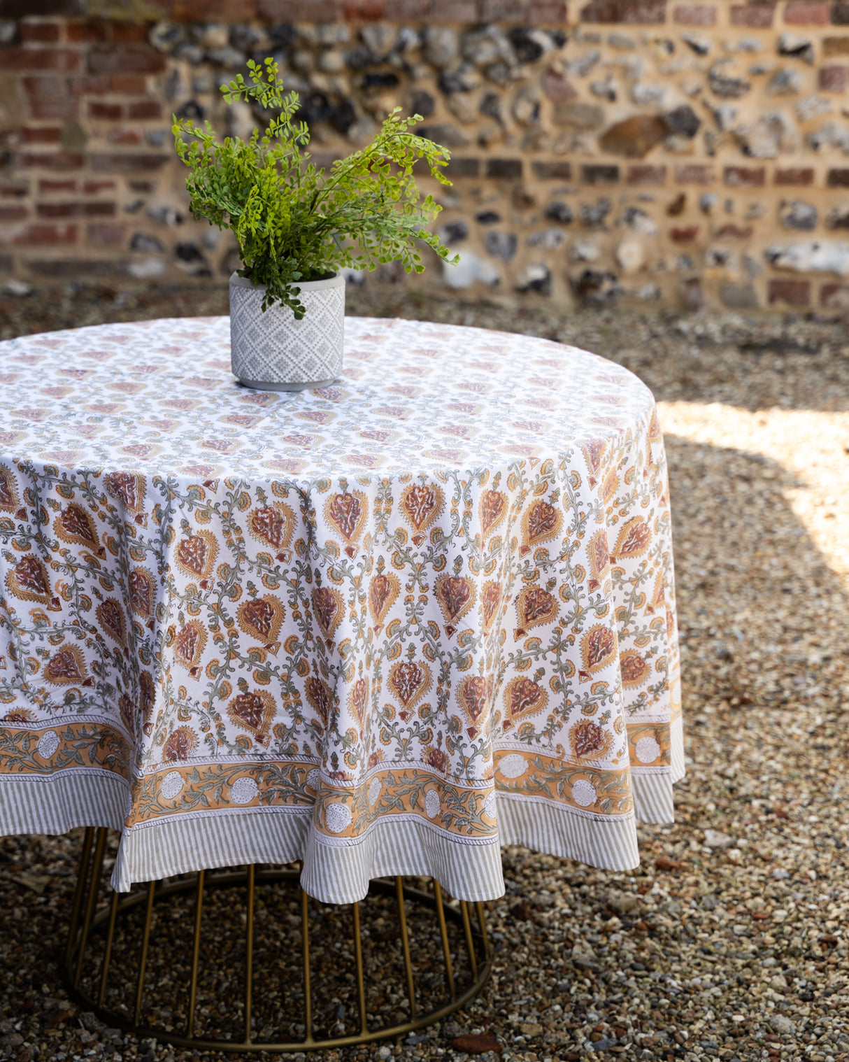 Madhari Cotton Hand Block Printed Tablecloth - 3 sizes