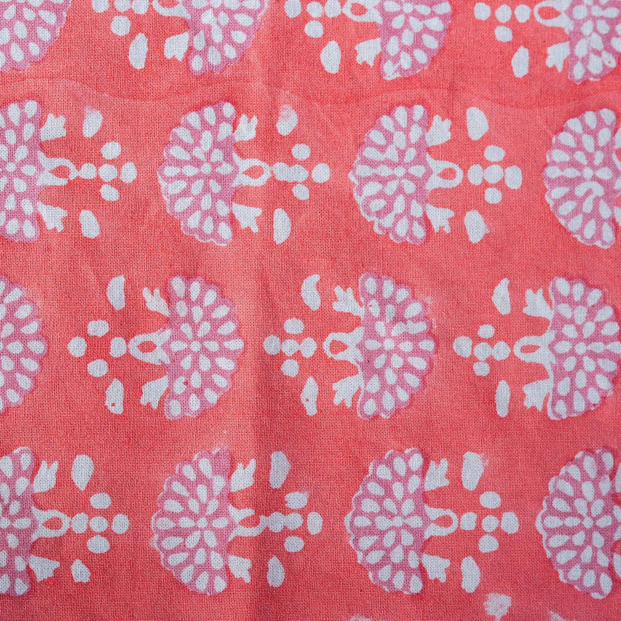 FAN CORAL hand block printed tablecloth - 2 sizes