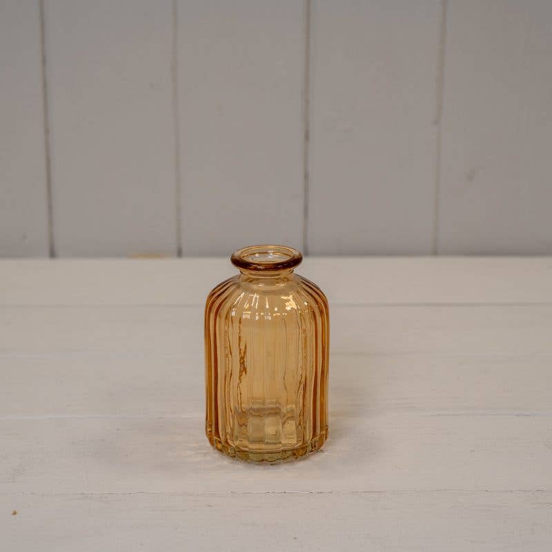 Cognac Ribbed Glass Bottle