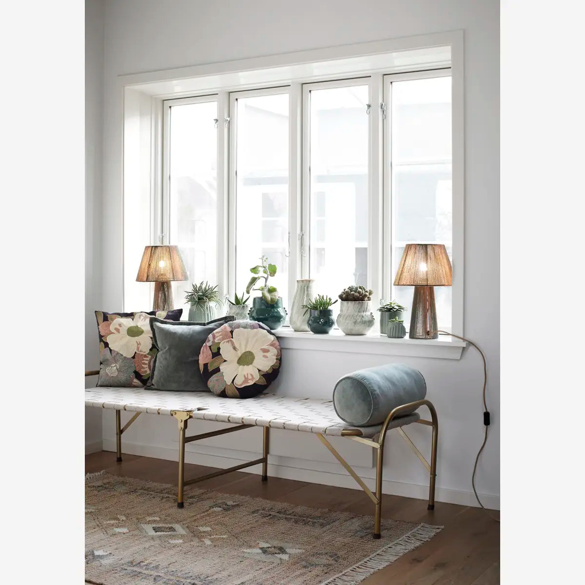 VELVET BOLSTER CUSHION 50CM - Aqua Green