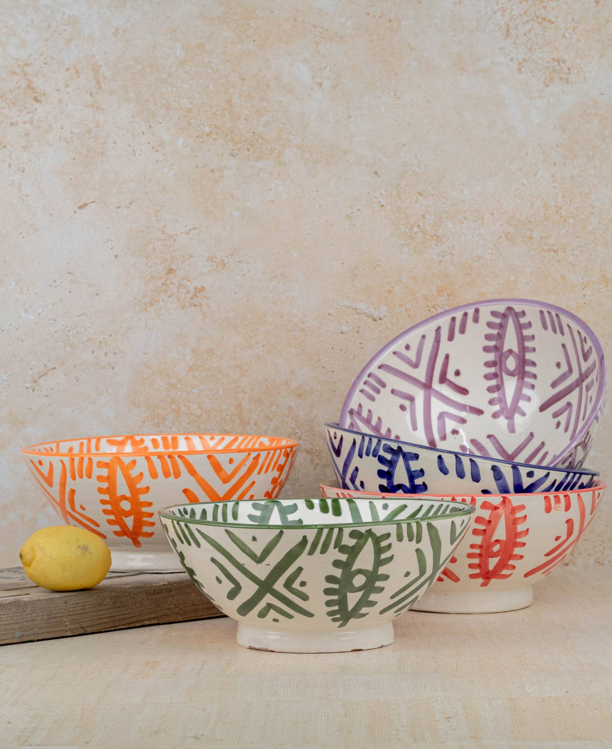 Moroccan Handpainted Ceramic Pedestal Bowl, Berber Eye