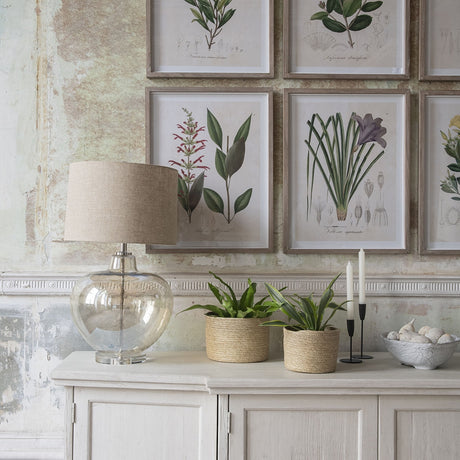 CLIFTON AMBER GLASS LAMP WITH SHADE