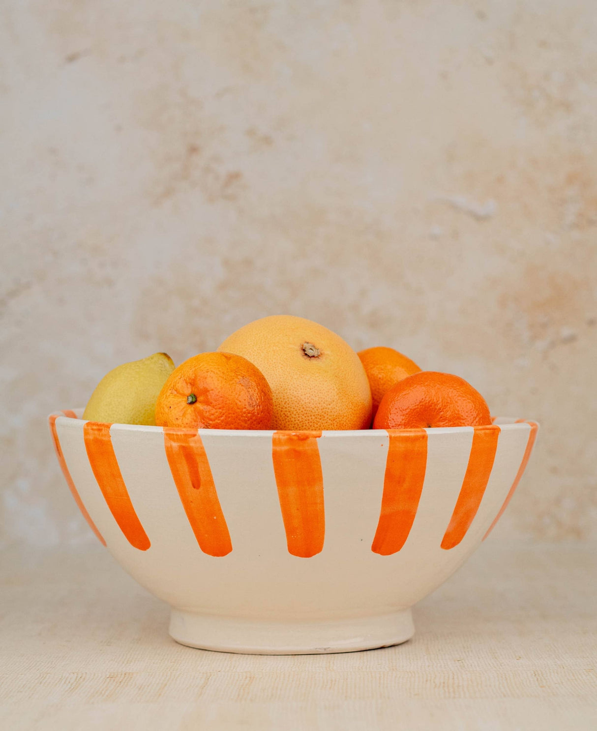 Hand Painted Moroccan Striped Serving Bowl - Handmade Bowl