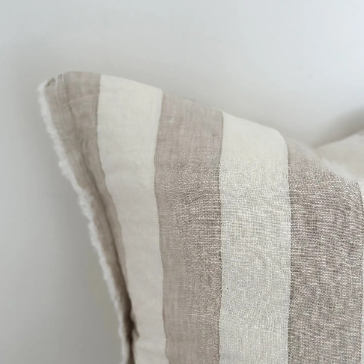 Esmee Linen Cushion Cover – Natural Wide Stripe