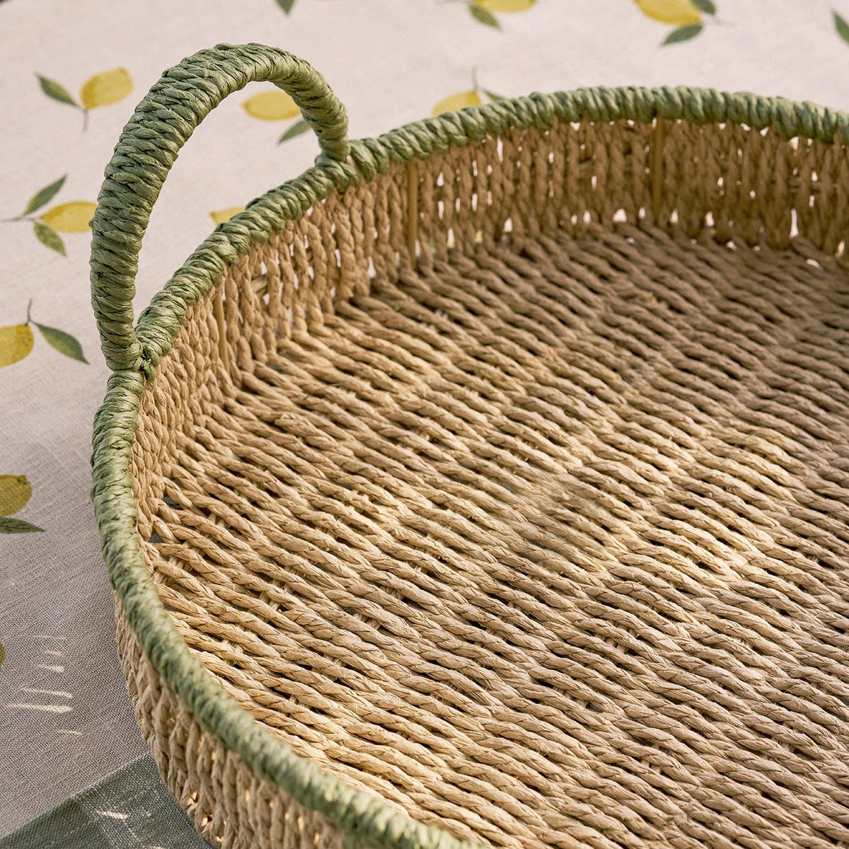 Round Green Edge Tray