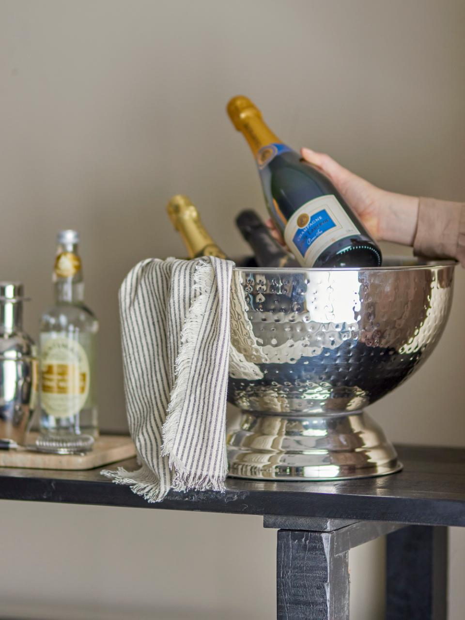 Kaluka Champagne Bowl, Silver, Stainless Steel