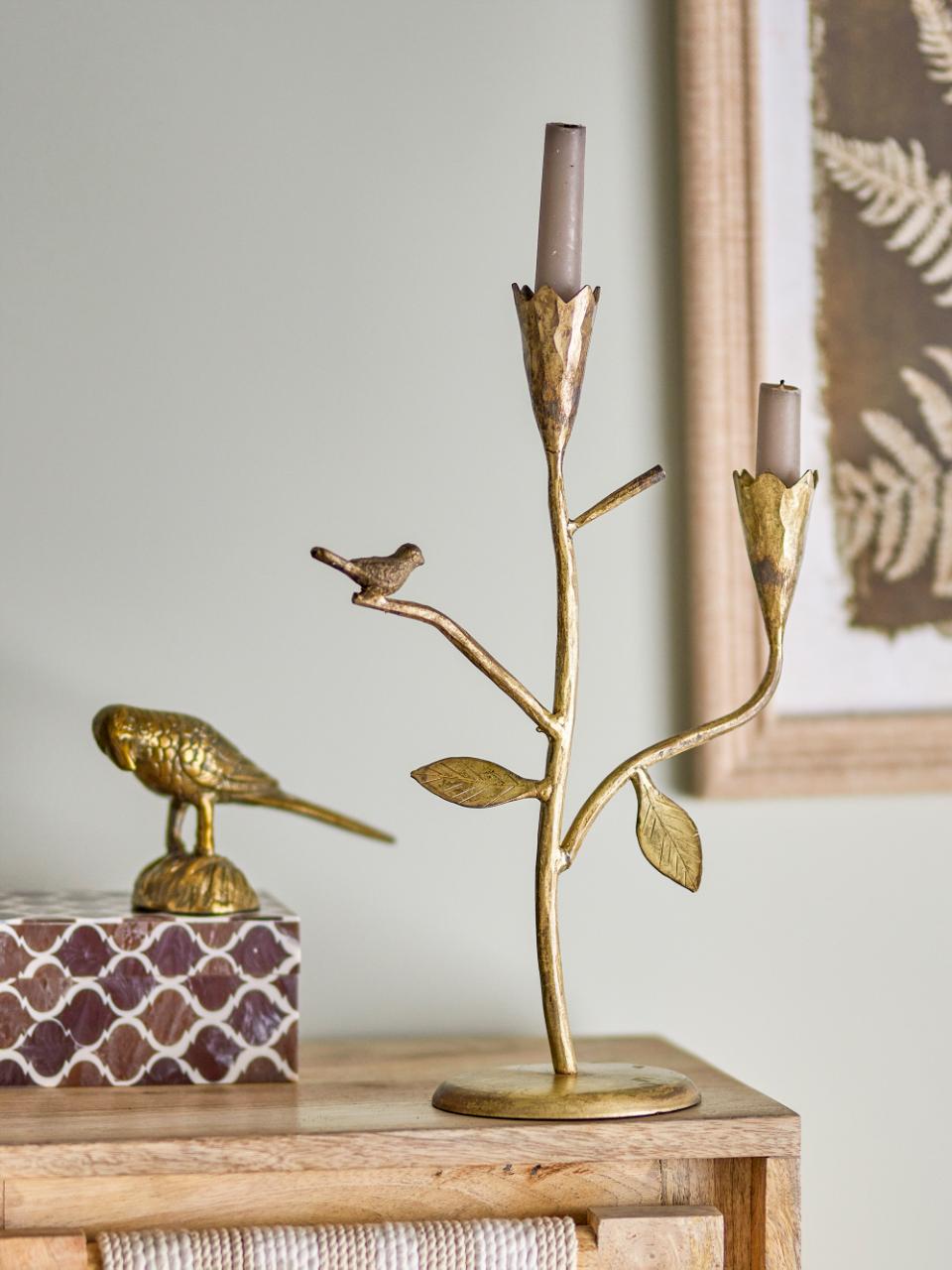 Trianon Candle Holder, Gold, Metal