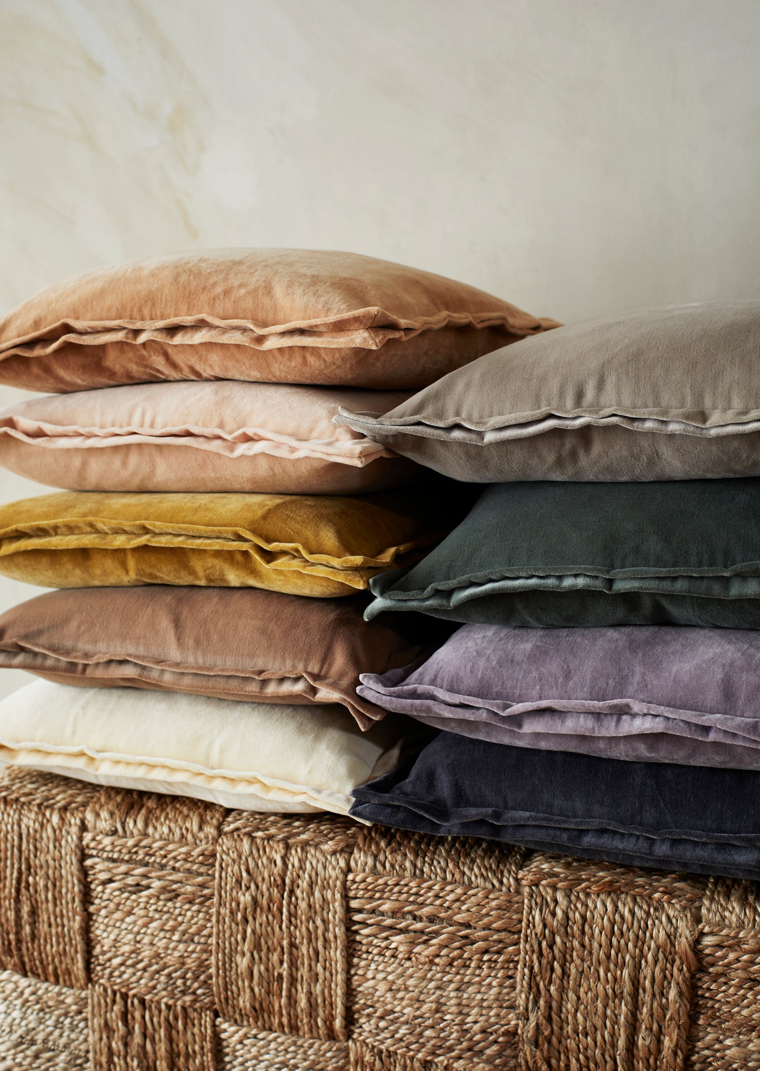 Velvet Cushion Cover in Light Brown - Madam Stoltz