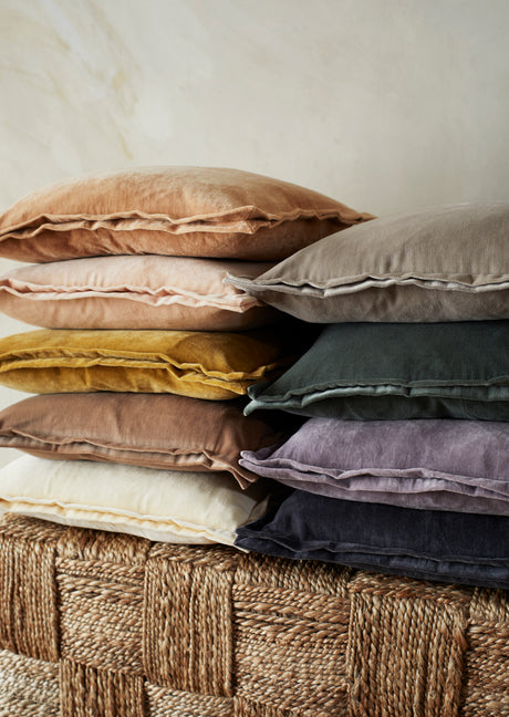 Velvet Cushion Cover in Light Brown - Madam Stoltz