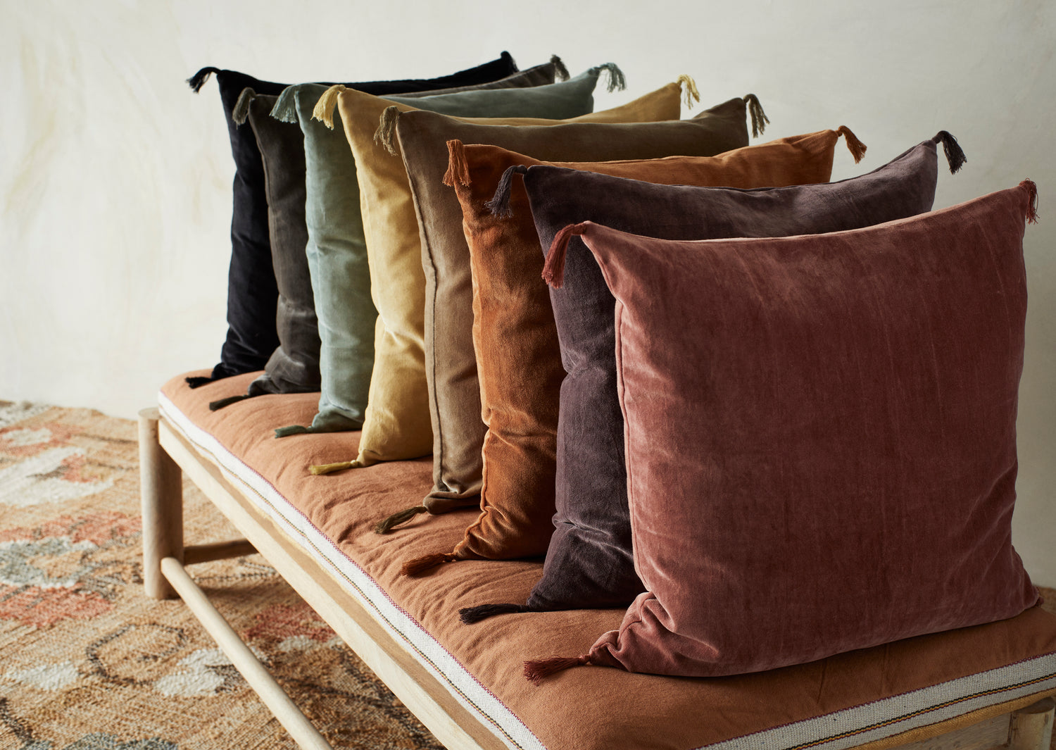 BURNT ORANGE VELVET CUSHION COVER 50CM