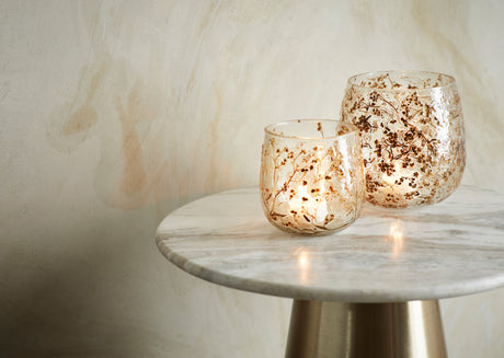 IRON SIDE TABLE W/ MARBLE