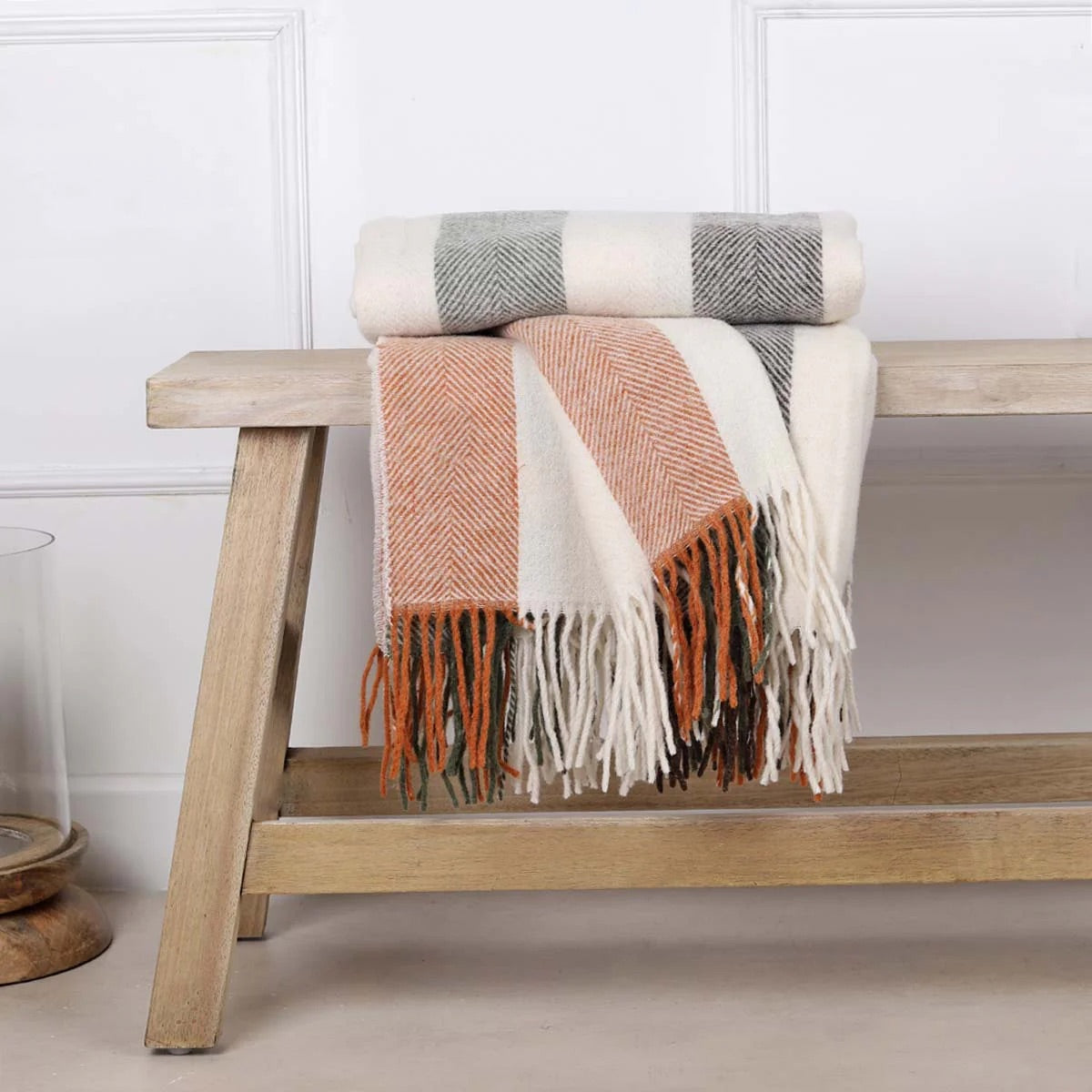 WOODLAND STRIPE PURE WOOL THROW