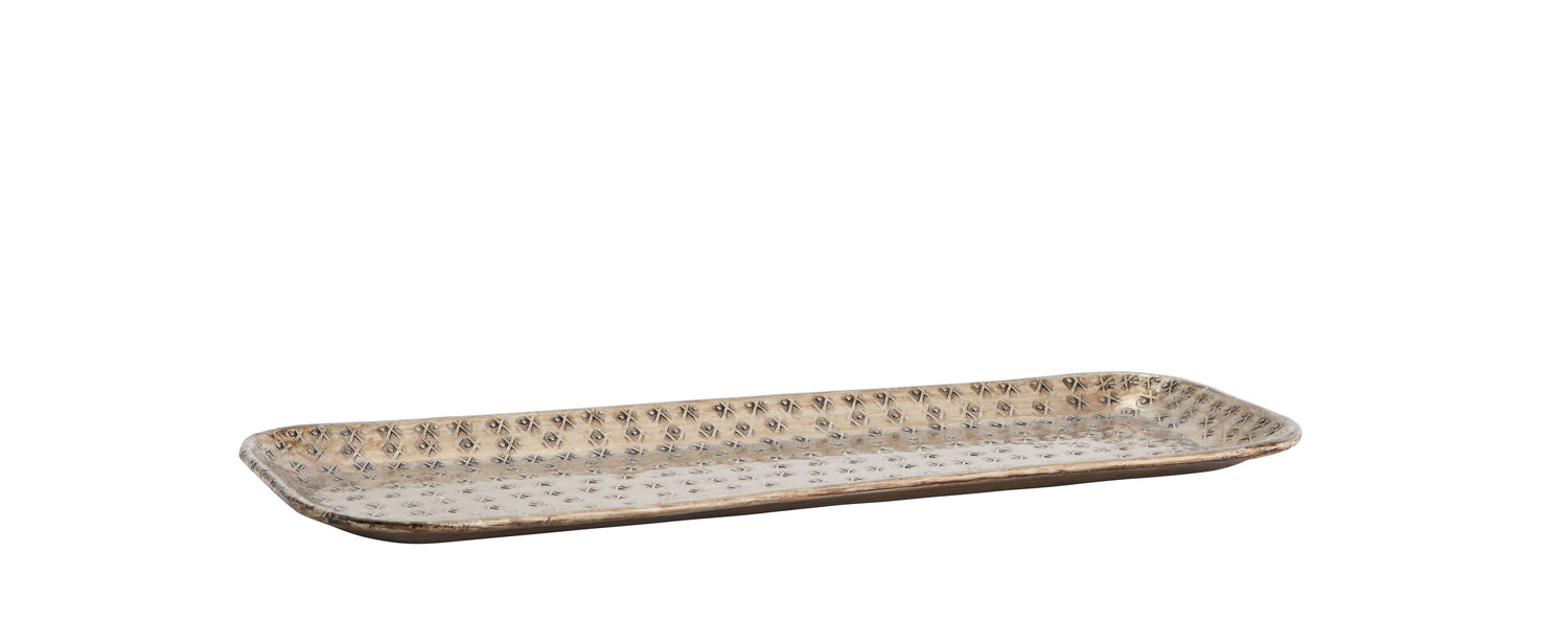 HAMMERED ALUMINIUM TRAY - Antique Brass