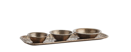 HAMMERED ALUMINIUM TRAY - Antique Brass