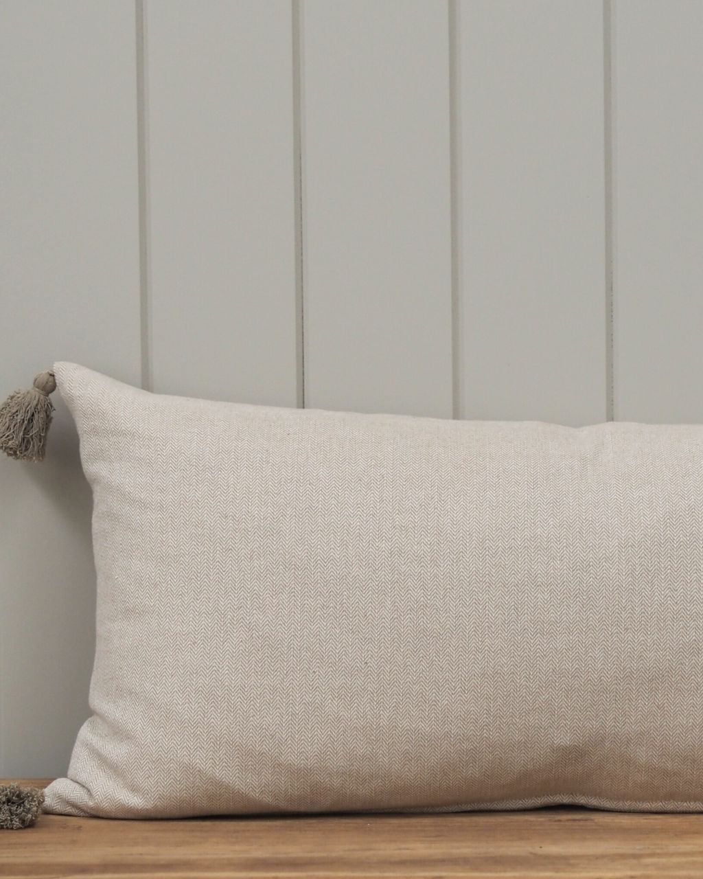 Cotton Herringbone Breakfast Cushion Taupe - 2 sizes