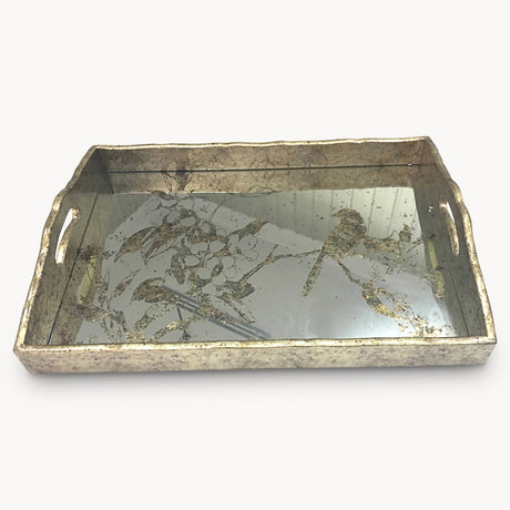 WALTHAM RECTANGULAR MIRRORED BIRD TRAY