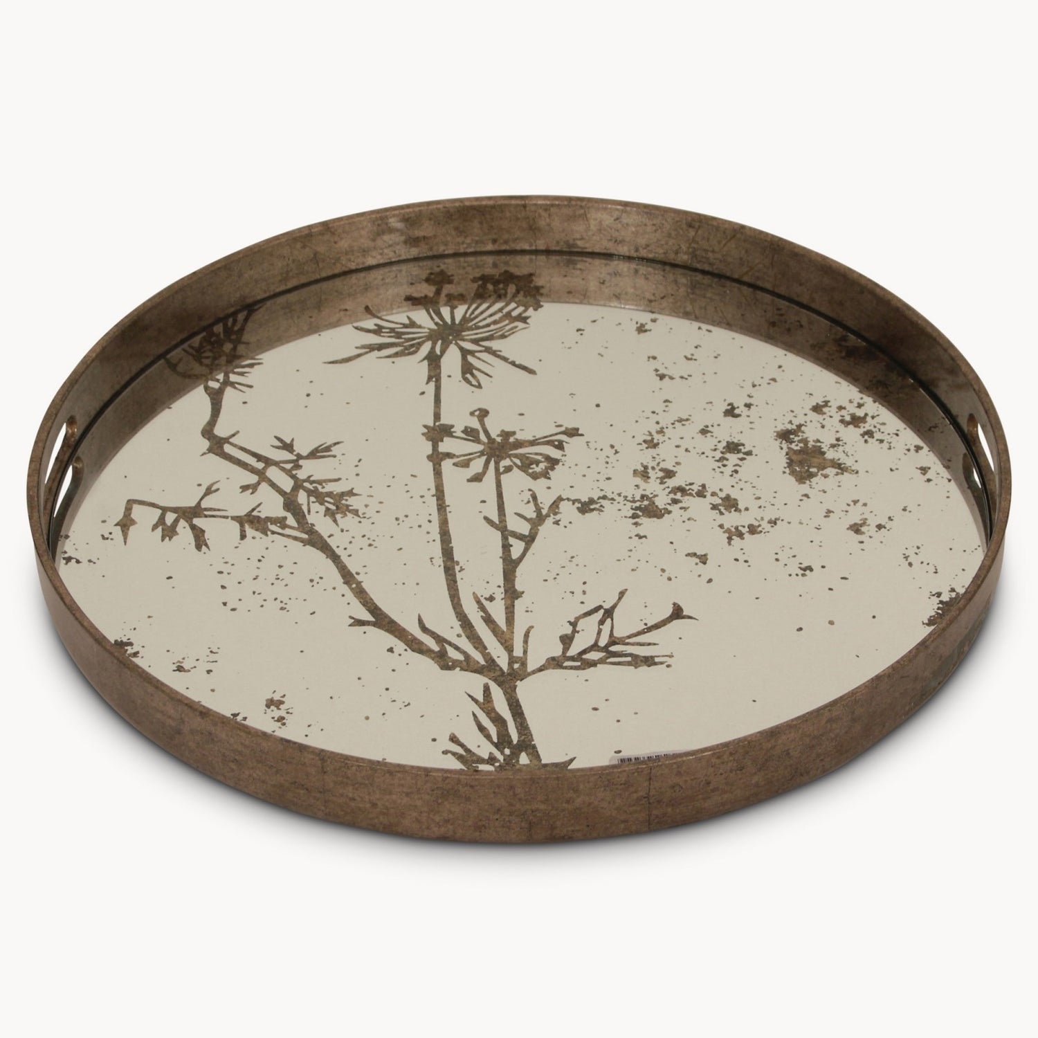 WALTHAM ROUND MIRRORED COW PARSLEY TRAY - 2 sizes